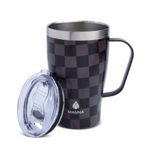 Manna™ Cozy™ Stainless Steel Mug - Black Checkers, 18 oz