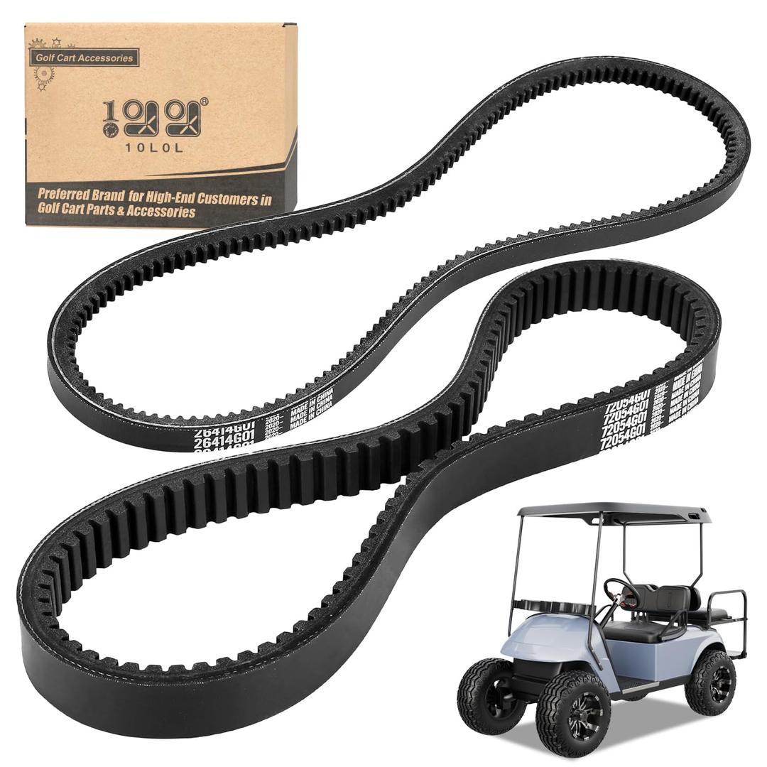 10L0L Golf Cart Clutch Drive & Starter Belts Kit for EZGO TXT, Medalist, Workhorse 1994-2013 with Robin 295/350cc 4 Cycle Engines, OEM# 72054G01 26414G01 72025G01 630587