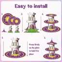 Purple Princess Cake Stand Purple Sun Birthday Party Decorations Princess Cupcake Tower Baby Christening Decorations