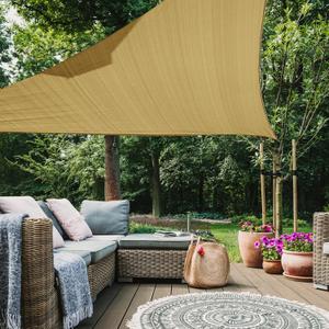 12'x12'x12' Triangle Sun Shade Sail, Permeable Shade Sails HDPE UV Block Sunshade Outdoor Patio Canopy Sun Cover for Backyard, Garden, Porch, Sand