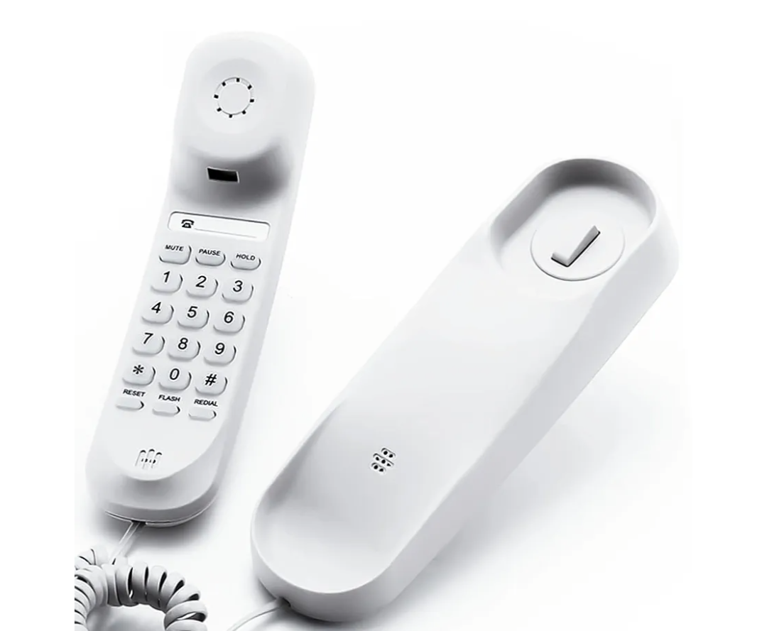 Landline Phone - Durable Corded Phone for The Office. Mini Phone uses HD Sound Chips, Making The Sound Clearer. It is Suitable for Office and Home use, and More, (White)