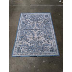 Blue and White Floral Tapestry, 60" x 83"