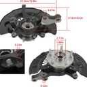 Pair Front Steering Knuckle and Wheel Hub Bearing Replacement for Toyota Camry 2007-2009