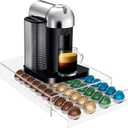 Coffee Pod Holder Compatible with Nespresso Pods Vertuo Holder, 40 Pods Capacity Acrylic Drawer Organizer, Suit for Home Office, Kitchen, Coffee Counter