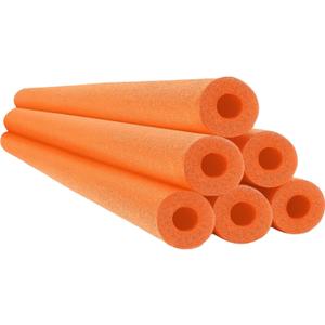 Chochkees Orange Pool Noodles Swimming Hollow Core Foam Tube, Floating Thick Noodles for Floating, Pool Accessories, 52", 6-Pack