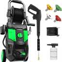 Pressure Washer Power Washer with 4500MAX-PSI, 4 Nozzles, Foam Cannon for Cleaning Cars, Driveways, Patios(Green)
