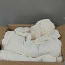 BEDELITE White Fluffy Comforter Set Queen Size, Fuzzy Faux Fur Comforter Bedding Set, Ultra Soft and Warm Winter Shaggy Bed Set (1 Comforter & 2 Pillowcases) as Gifts for Women