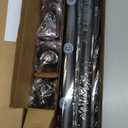 Curtain Rods For Windows 48 to 84 Inches,1 Inch Diameter Heavy-Duty Adjustable Decorative Curtain Rods With Four-Leaf Clover Carving Finials For Bedrooms & Living Rooms.Brown