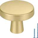 Rergy Cabinet Pulls Kitchen Handles for Cabinets, 10Pack Gold Single Hole, Square Drawer Hardware Zinc Alloy Dresser Handle for Cupboard