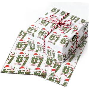 Tintinwiwigo 2Pack-Wrapping Paper, Christmas Wrapping Paper,Holiday Gift Wrap-Paper, Wrap your Party, Holiday, Xmas Gift with the 6 7 Pattern -Style B
