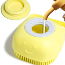 Pack of 2, Pet Bath Massage Brush with Soap Dispenser, Soft Silicone Grooming Tool for Dogs Cats, Yellow