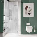 AmazerBath Small Shower Curtain Liner, 36x72 Stall Plastic Clear Shower Curtain Liner, PEVA Cute Narrow Shower Liner, Stand Up Shower Curtain Liners with 2 Magnets and 6 Rustproof Grommet Holes