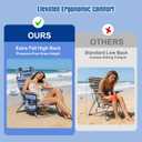 DIAMONDFORGE Lightweight Portable Beach Chair for Adults, 350 LBS Capacity Backpack Beach Chair, Reclining Beach Chair with 5-Position Lay Flat, Large Cup Holder for Beach Camping Sports, 1 Pack Blue