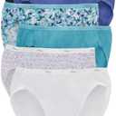 Hanes women's Hi-Cut Panties Pack, Lightweight Cotton Hi-Cuts, 6-Pack (Retired, Colors May Vary) (L)