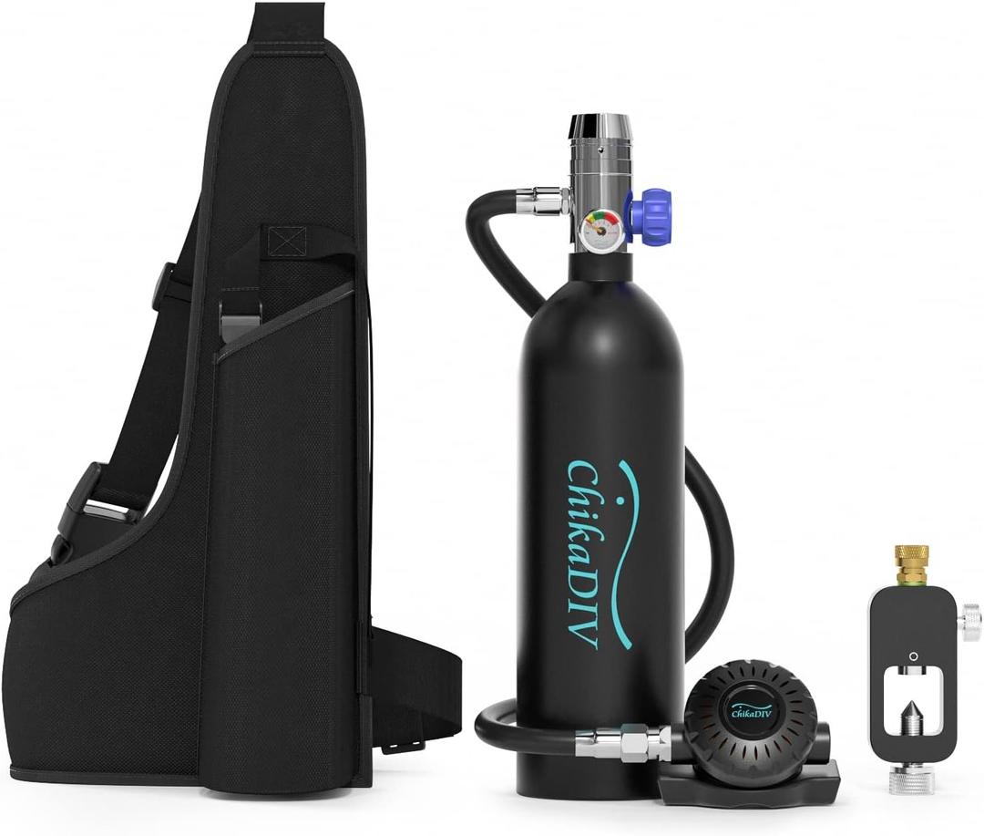 Mini Scuba Diving Tank Equipment, Mini Scuba Cylinder for 15-20 Mins Underwater, Inflatable Diving Cylinder, Portable Diving Gear for Underwater Diving, Breathing Training, Upgraded C400
