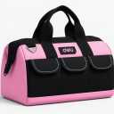 Tool Bag for Men with Waterproof Hard Bottom, Heavy Duty Tool Bag Wide Mouth Tote for Various Instrument, Electrician Carpenter Mechanic