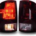 MAYELLO Pair Smoked Red Tail Lights w/Bulbs for 2009-2018 Dodge Ram 1500 2500 3500, 2019-2024 Ram 1500 Classic,Black Out Dark Rear Lamps fit Factory Halogen Trims Only