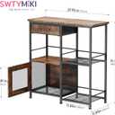 SWTYMIKI Coffee Bar Cabinet for Home - Farmhouse Coffee Stand Station Multi-Purpose Buffet Sideboard Cabinet with Drawers - Kitchen Bar Table for Living Room, Corner, Small Space, Espresso