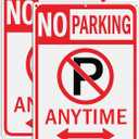 GicnKeuz Large No Parking Anytime Sign with Arrows, 14x10 Inches No Parking Sign, Reflective Aluminum, Fade Resistant/Waterproof, Indoor or Outdoor Use (2-Pack)
