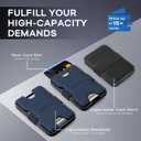 RUNBOX Leather card Holder Wallet for Men and Women, Holds 8+ Cards Plus Cash, RFID Blocking Mens Wallet with Stretchable Cash Band, Massive Capacity Wallet for Front Pocket, Perfect Gifts for Men (05- Black & Blue)