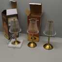 Liliful 6 Pcs LED Portable Cordless Table Lamp Touch Battery Operated Rechargeable Gold Desk Lamp 3 Color Dimmable for Bedroom Living Room Dining (Gold,Rose Style)