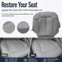 GXARTS Driver Side Bottom Replacement Leather Seat Cover Fit for Chevy Silverado Suburban Tahoe GMC Sierra Yukon 1999 2000 2001 2002 Pewter Gray # 922 92i 122