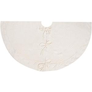 Holidays Knitted Tree Skirt Soft Fabric Round Christmas Base Covers Decoration Handwoven Trees Carpet for Home Christmas Skirt (White 24 Inches)