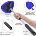 desin Windshield Cleaning Tool, Car Window Cleaner Windshield Cleaner with 4 Reusable and Washable Microfiber Pads and Extendable Handle Auto Inside Glass Wiper Kit (Dark Blue)