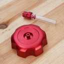 Fuel Cap CNC Billet Gas Tank Cap with Anti-Leak Vent Tube Fits for 50cc 70cc 90cc 110cc 125cc Coolster TaoTao Kazuma Sunl JCL Roketa ATV Quad 4 Wheeler-Red