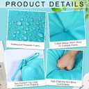 Geelin 4 Pcs High Back Patio Chair Cushion Indoor Outdoor Seat Chair Cushions Back Tufted Patio Rocking Pads Weather Replacement for Furniture (Blue)