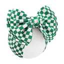 7 Checkered Bow for Baby Girl Green Racing Bows Double-Layered Headbands for Newborns Infants Toddlers Girls Hair Accessories