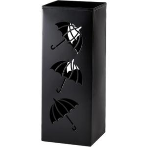 Okllen Metal Umbrella Holder, Square Umbrella Stand Rack for Entryway, 6.3" x 6.3" x 16.5", Black