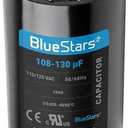 BlueStars 108-130 uf/MFD 110-125 VAC ±20% Volts Round Start Capacitor 50/60 Hz AC Electric Replacement Part - Exact Fit for Single-Phase Electric Motors