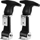 Angoily 2pcs Handle Rubber Latch Stainless Steel Draw Latches for Tool Box Automotive Trucks and Engineering Machines Flexible Hood Catch with Brackets