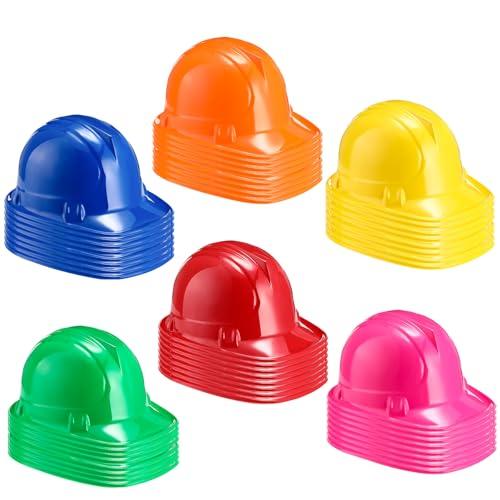 Gejoy 48 Pcs Construction Party Hats Bulk Plastic Construction Hard Hat Suitable for Worker Costume Role Playing Birthday Supplies Dress Up Party