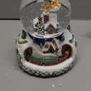 Musical Rotating Santa Claus Flying Over Village,Automatic Snowfall,Train, Christmas Snow Globe Music Box Gifts, for Women Wife Mom Girlfriend Daughter, Xmas Present,Plays 48 Classic Christmas Carols
