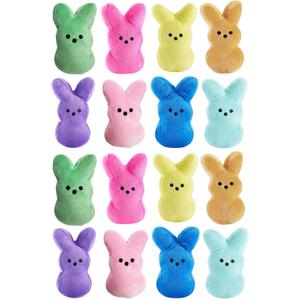16PCS Easter Stuffed Bunny Plush Toys,Easter Basket Stuffers Egg Fillers,Easter Bunny Bulk Stuffed Animals Plushie for Kids Boys Girls Party Favors Gifts