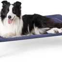 Bedsure Outdoor Elevated Dog Bed Large Sized Dog, Portable Indoor & Outdoor Cooling Raised Cot Pet Hammock Bed with Skid-Resistant Feet, Frame with Breathable Mesh, Deep Sea Blue, 49 inches (49.0"L x 31.5"W x 8.0"Th)