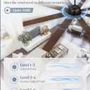 72 Inch Ceiling Fan no Light, Black Ceiling Fan with Remote, 6-Speeds, Quiet Reversible DC Motor, Industrial Ceiling Fans without Lights for Living Room, Garage, Patio, Indoor/Outdoor Use