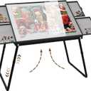 Doerpuz Jigsaw Puzzle Table Adjustable Height-18,28inch,3 in 1 Design Puzzle Tables with Legs,35"26" Foldable Puzzle Table with Drawers for Adluts and Kids,Felt,and Cover