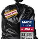 Extra Heavy Duty Black Contractor Garbage Bags 55 Gallon, 50 Trash Bags, Construction Grade, 3 mil, Made in USA
