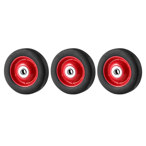 3 Pack 6 x 1.2 Inch Solid Rubber Flat Free Tire, Hand Truck Wheel with Ball Bearing and 5/8 Inch Axle Diameter, Solid Rubber Wheel, 350 lbs Capacity