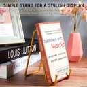 Mixweer Plate Stands for Display 18 Pack 6 Inch Plate Holder Display Stands Picture Frame Stand Holder Metal Frame Holder Stand for Decorative Plate, Book, Photo, Easel, Platter, Tabletop Art (Gold)