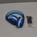 iClever BTH12 Kids Bluetooth Headphones,Colorful LED Lights Kids Headphones Wireless,74/85dBA Safe Volume,85H Playtime,Fast Charging,Bluetooth 5.2,Over Ear,Built-in Mic for iPad/Tablet/Airplane,Blue