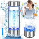 2025 Upgrade Hydrogen Water Bottle, Hydrogen Water Generator with Advanced SPE PEM Technology, 420ml(14OZ) Hydro Water Machine, Portable Water Ionizer for Travel, Office, Fitness & Everyday Hydration (Silver)