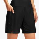 G Gradual Women's 7" Long Swim Board Shorts High Waisted Quick Dry Beach Swimming Shorts for Women with Liner Pockets XL