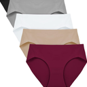 FallSweet No Show Underwear for Women Seamless High Cut Briefs Mid-waist Soft No Panty Lines,Pack of 6 Large