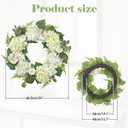 Briful 24'' Large Spring Wreaths for Front Door, Summer Floral Wreaths with Hydrangea Daisy, Realistic Artificial Wreath for Home Indoor Decor, Farmhouse Fireplace Windows Mantle Decorations, White