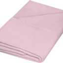 ZPECC Twin Flat Sheet Only 1 Pack, Durable Pink Top Bed Sheets Hypoallergenic Soft Brushed Microfiber Color-Coded Label, 66"x96"