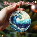Christmas Ornaments, 2.8 Inch Ceramic Hanging Ornament, Christmas Tree Ornaments, Xmas Decorations, Holiday Decorations, Holiday Party Gifts, and Xmas Gift Ideas - Ocean Wave